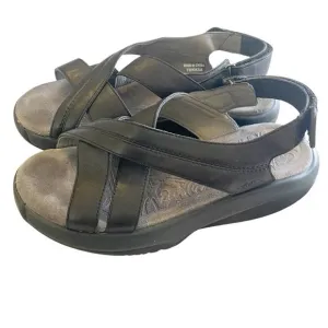 MBT Black Leather Strappy Sandals