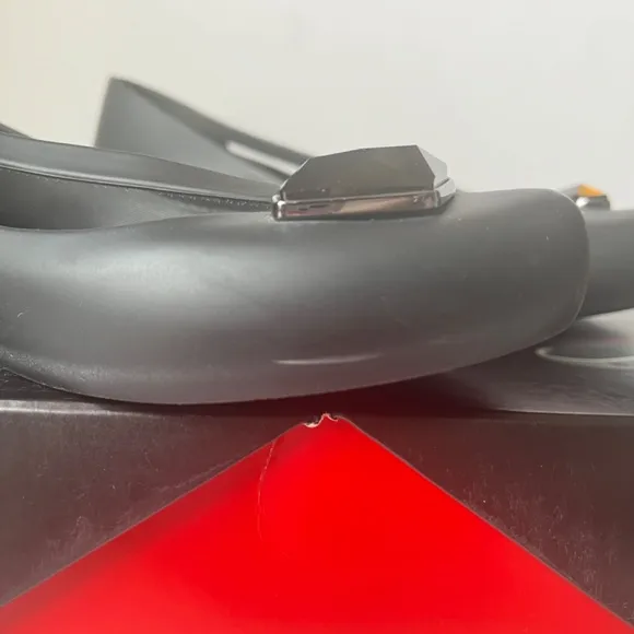 Melissa Night Galactic Crystalized Swarowski Element Rubber Black Flats Shoes