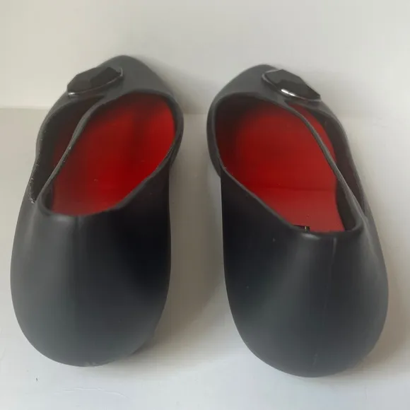 Melissa Night Galactic Crystalized Swarowski Element Rubber Black Flats Shoes