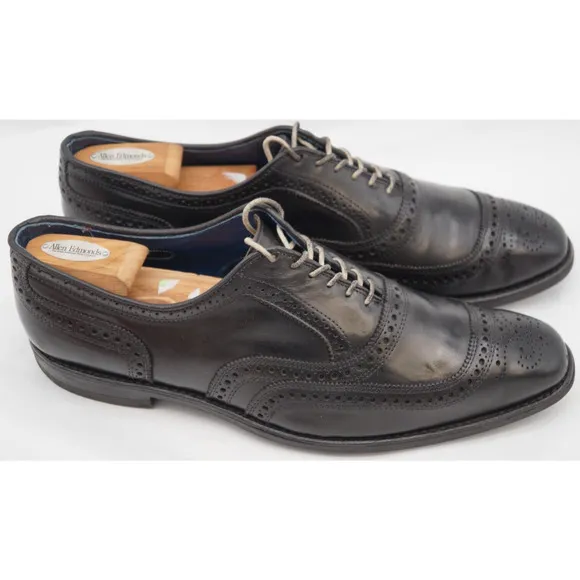 MENS ALLEN EDMONDS UNIVERSITY DRESS SHOES DAINITE SOLES BLACK LEATHER 14 D
