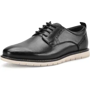 Men's Casual Oxfords Plain Toe Business Formal Dress Shoes, Brown