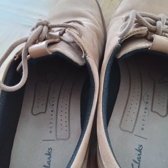 Men's Clarks Clarkdale Derby Tan Leather Shoes Size 9 Active Air Insoles