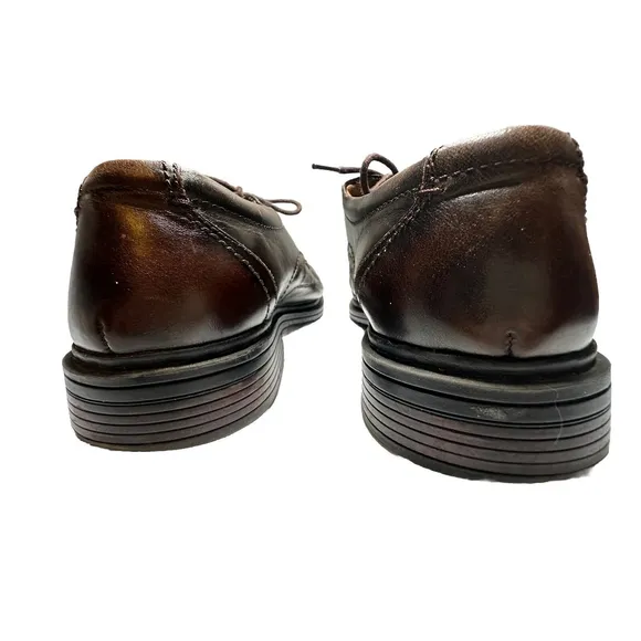 Men's FLORSHEIM Stitch-Toe Oxford Comfort Dress Shoes Brown Leather-10 D-‎ NICE!