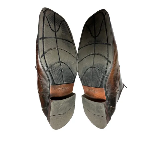 Men's FLORSHEIM Stitch-Toe Oxford Comfort Dress Shoes Brown Leather-10 D-‎ NICE!