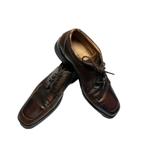 Men's FLORSHEIM Stitch-Toe Oxford Comfort Dress Shoes Brown Leather-10 D-‎ NICE!