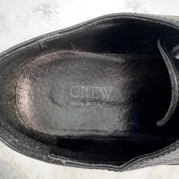 Men's J. Crew Leather Dress Shoes Size 10.5 Black Made in Italy Derby Oxford