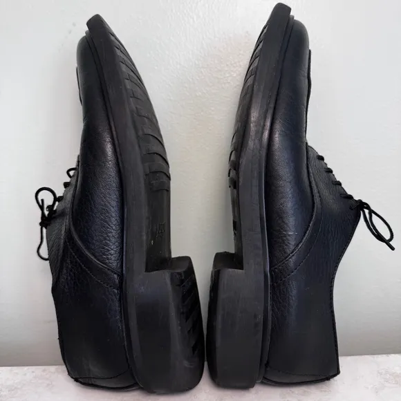 Men's J. Crew Leather Dress Shoes Size 10.5 Black Made in Italy Derby Oxford
