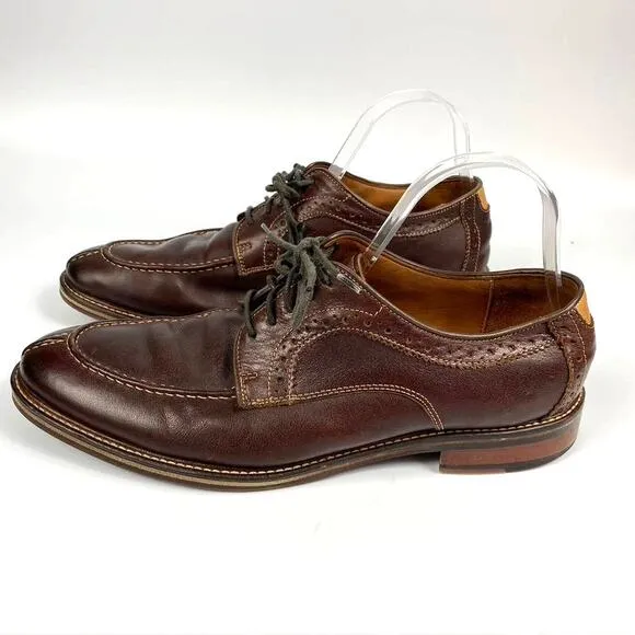 Men's Johnston &amp; Murphy Flex Mahogany Leather Oxford Dress Shoes Brown US 9