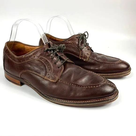 Men's Johnston &amp; Murphy Flex Mahogany Leather Oxford Dress Shoes Brown US 9