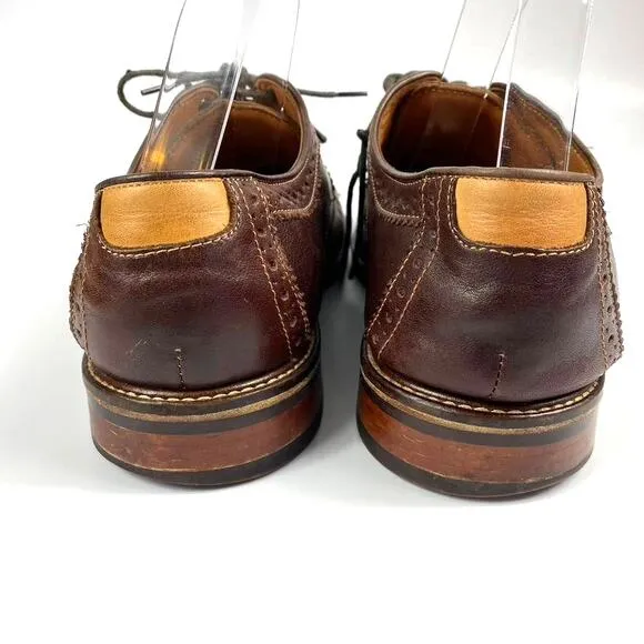 Men's Johnston &amp; Murphy Flex Mahogany Leather Oxford Dress Shoes Brown US 9