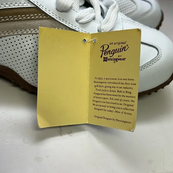 Men’s Original Penguin by Munsingwear Lace Up Shoes Size 11.5 White/Tan NIB