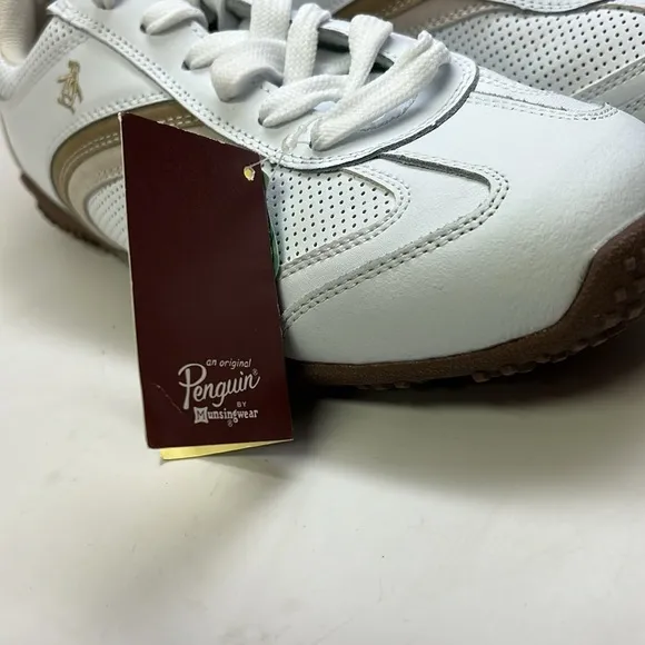 Men’s Original Penguin by Munsingwear Lace Up Shoes Size 11.5 White/Tan NIB