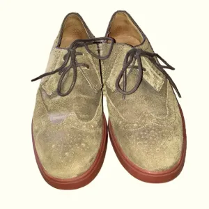 Men’s Polo By Ralph Lauren Mossy Green Wing Tipped Leather Dress Shoes. Size 8.