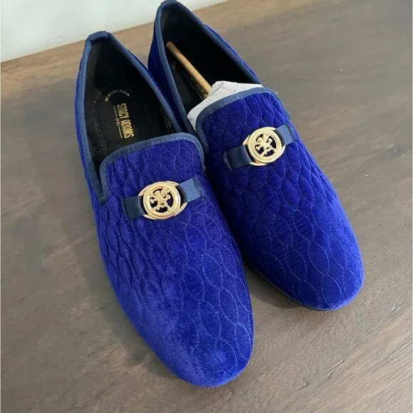Men’s Royal Blue Suede Stacy Adams wedding Oxford 11 loafers shoes velour