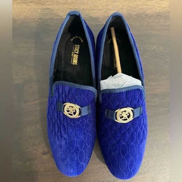 Men’s Royal Blue Suede Stacy Adams wedding Oxford 11 loafers shoes velour