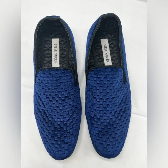 Men's Steve Madden Blue Velvet Lifted Slip-OnLoafer Dress Shoes Sizes 8 (MB1)