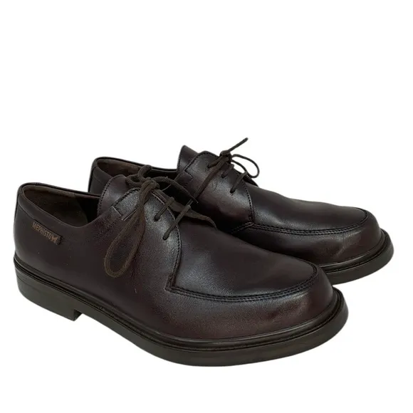 MEPHISTO Shoes Dress Loafers Lace Up Brown Leather Portugal Size 9