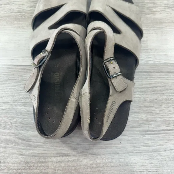 Mephisto Slingback Sandals Tan Leather Strappy Shock Absorber Size 10.5 EUR 41