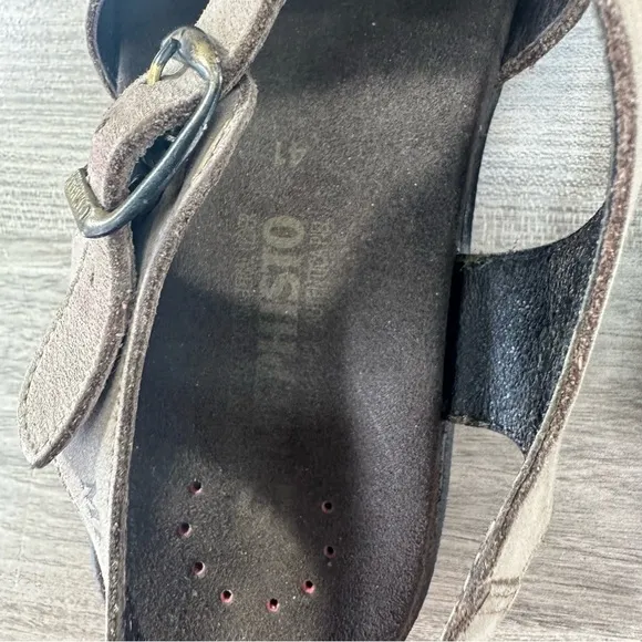 Mephisto Slingback Sandals Tan Leather Strappy Shock Absorber Size 10.5 EUR 41