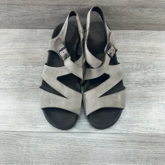 Mephisto Slingback Sandals Tan Leather Strappy Shock Absorber Size 10.5 EUR 41