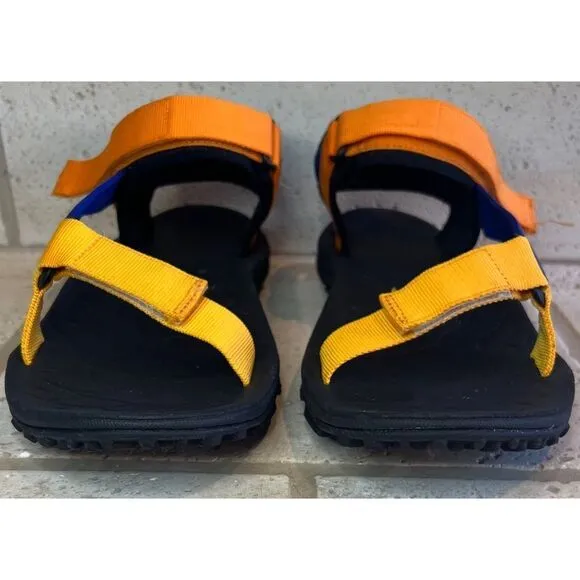 Merrell Men’s Kahuna Blue Orange Strappy Sandals Hook Loop Vibram Men Sz 11