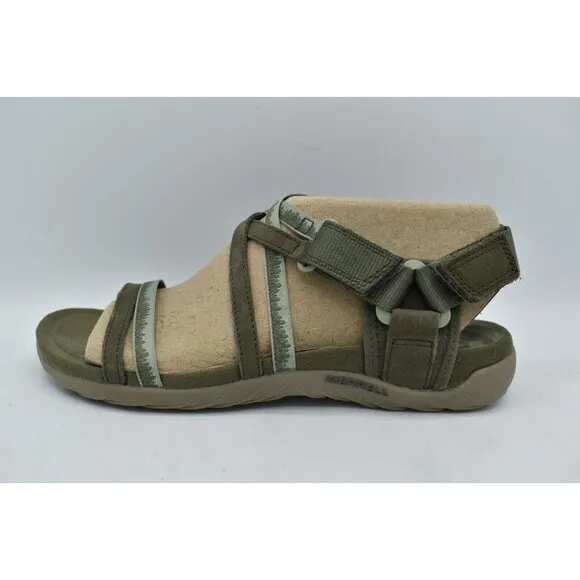 Merrell Women Size 10 Terran 3 Cush Lattice Olive Open Toe Strappy Sandals Shoes