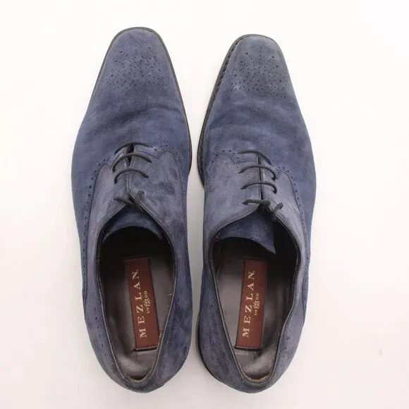 MEZLAN Blue Suede Men's Size 11 M Lace Up Dress Shoes 15357