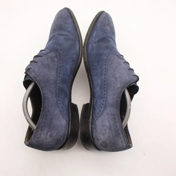 MEZLAN Blue Suede Men's Size 11 M Lace Up Dress Shoes 15357