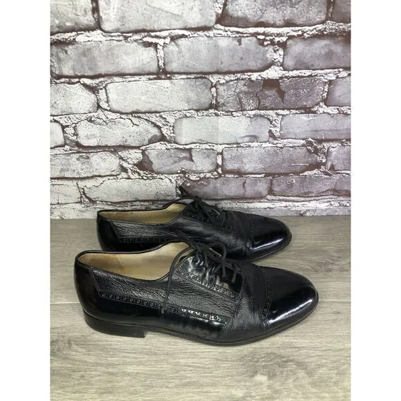 Mezlan Cantabria Black Leather Cap Toe Oxfords Dress Shoes Men’s Sz 10W US/43EU