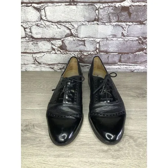 Mezlan Cantabria Black Leather Cap Toe Oxfords Dress Shoes Men’s Sz 10W US/43EU