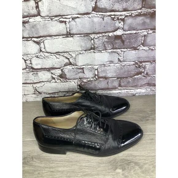 Mezlan Cantabria Black Leather Cap Toe Oxfords Dress Shoes Men’s Sz 10W US/43EU