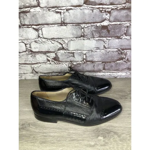 Mezlan Cantabria Black Leather Cap Toe Oxfords Dress Shoes Men’s Sz 10W US/43EU