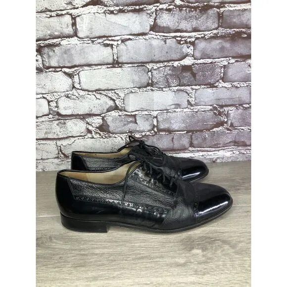 Mezlan Cantabria Black Leather Cap Toe Oxfords Dress Shoes Men’s Sz 10W US/43EU