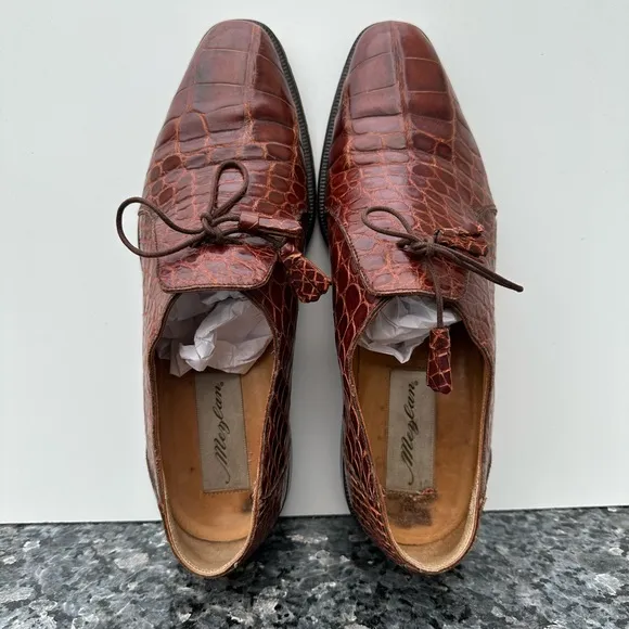 Mezlan Genuine Alligator dress shoes Men’s size 8