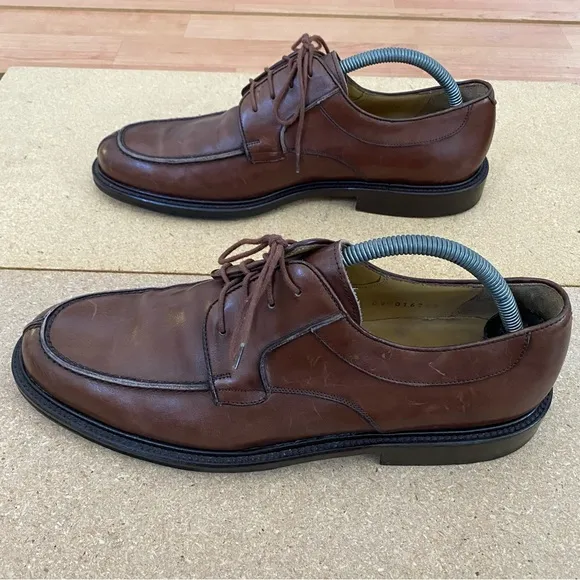 Mezlan Men's Brown Leather Lace Up Dress Shoes Made In Spain Size 10M