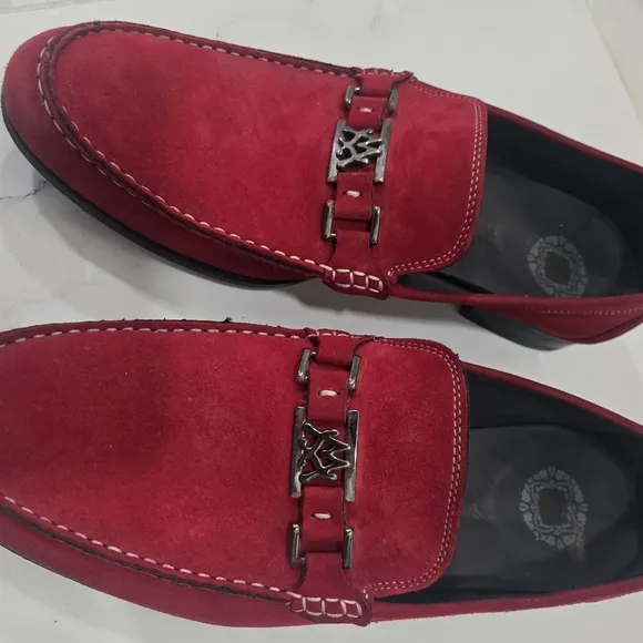 Mezlan Pirelli Custom Men's Red Suede Leather Loafers Shoes Size 11.5M