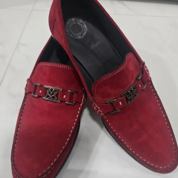 Mezlan Pirelli Custom Men's Red Suede Leather Loafers Shoes Size 11.5M