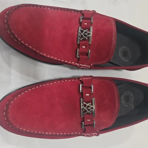 Mezlan Pirelli Custom Men's Red Suede Leather Loafers Shoes Size 11.5M