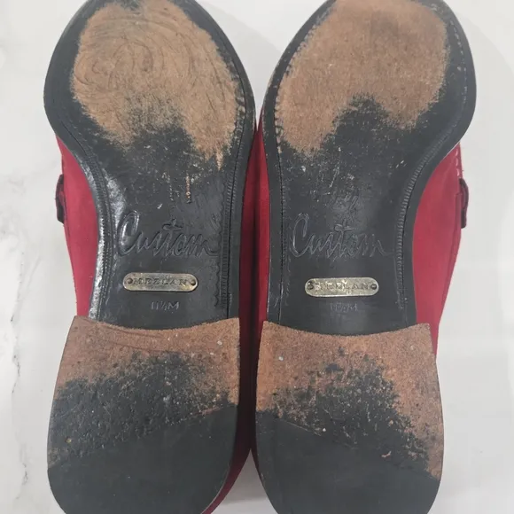 Mezlan Pirelli Custom Men's Red Suede Leather Loafers Shoes Size 11.5M