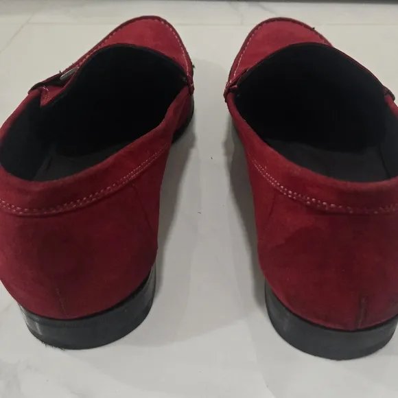 Mezlan Pirelli Custom Men's Red Suede Leather Loafers Shoes Size 11.5M
