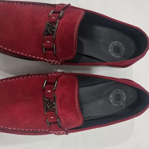 Mezlan Pirelli Custom Men's Red Suede Leather Loafers Shoes Size 11.5M