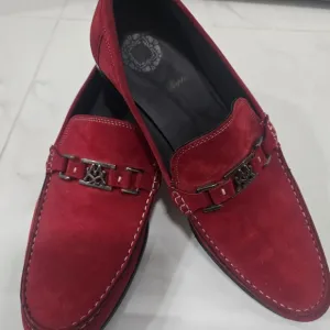 Mezlan Pirelli Custom Men's Red Suede Leather Loafers Shoes Size 11.5M