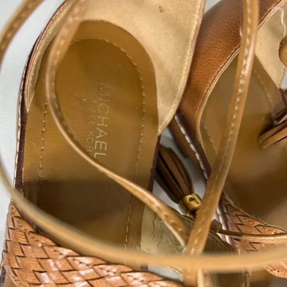 Michael Kors Monterey Leather Lace Up Sandals Size 7