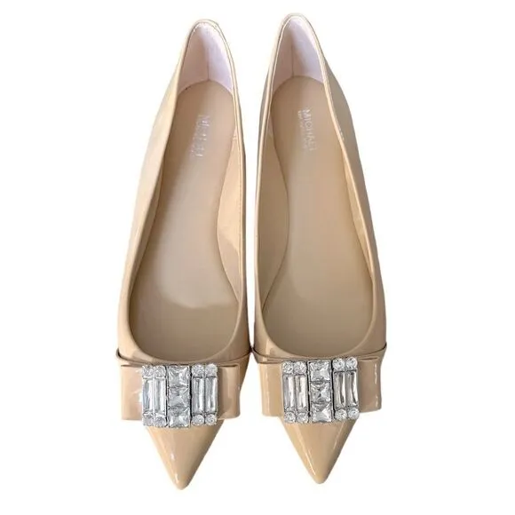 MICHAEL Michael Kors Michelle Pointed-Toe Flats in the Size 9M in Light Blush