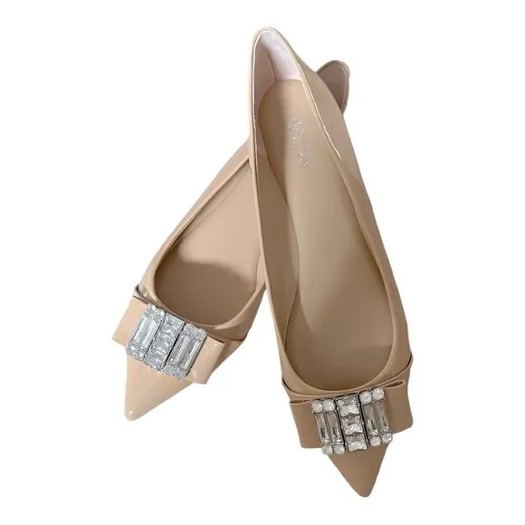MICHAEL Michael Kors Michelle Pointed-Toe Flats in the Size 9M in Light Blush