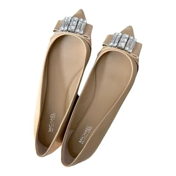 MICHAEL Michael Kors Michelle Pointed-Toe Flats in the Size 9M in Light Blush