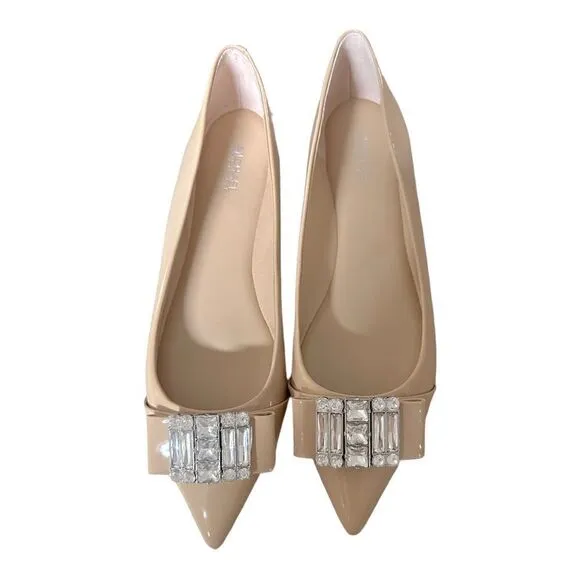 MICHAEL Michael Kors Michelle Pointed-Toe Flats in the Size 9M in Light Blush