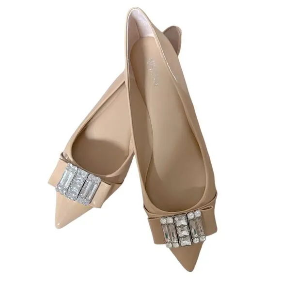 MICHAEL Michael Kors Michelle Pointed-Toe Flats in the Size 9M in Light Blush