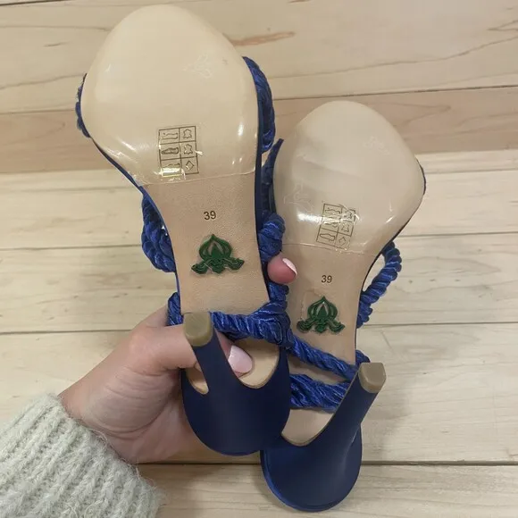 Michaela V Braided Strappy High Heels Blue 39 EU