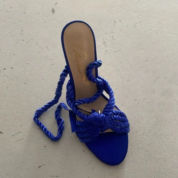 Michaela V Braided Strappy High Heels Blue 39 EU